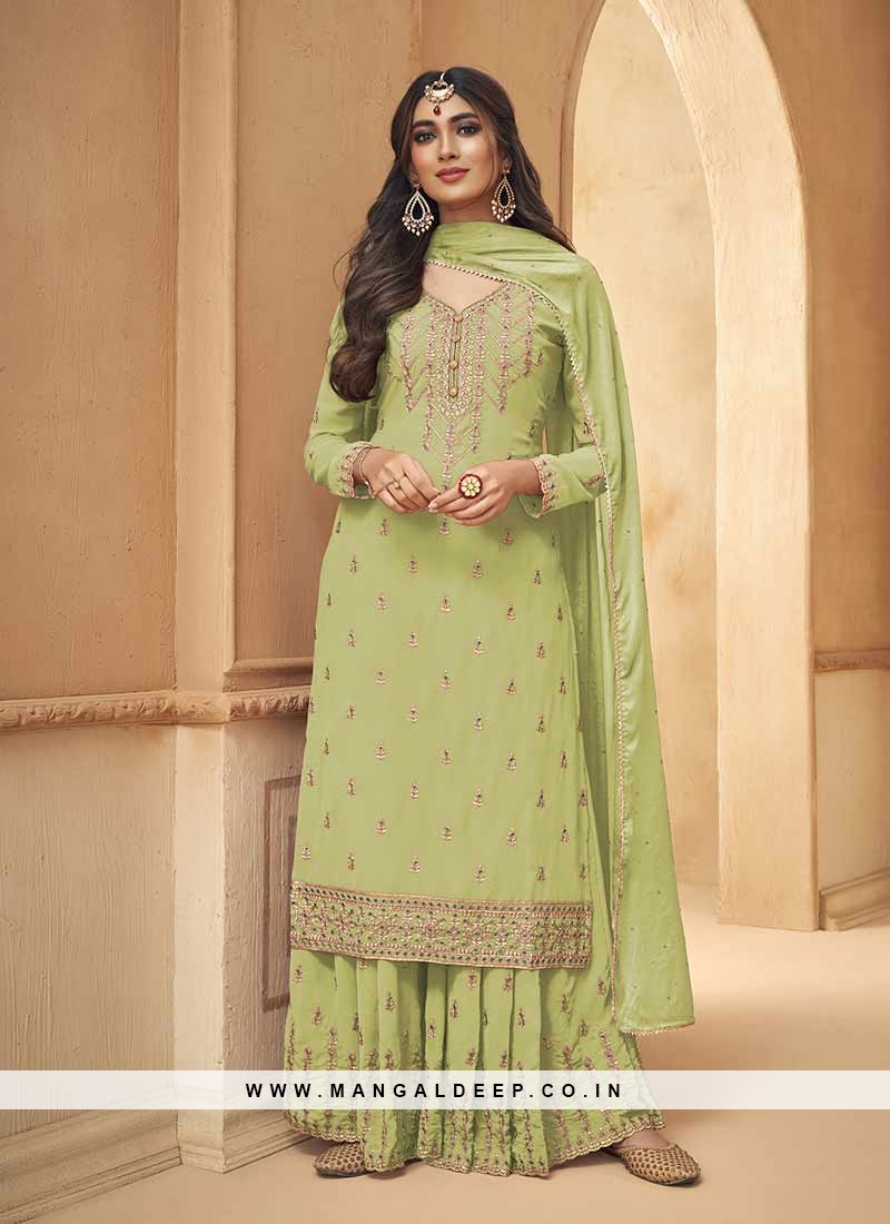 Bottle Green Color Party Wear Rayon Embroidery Work Designer Full Stitched  Salwar Suit - Fashion Mantra