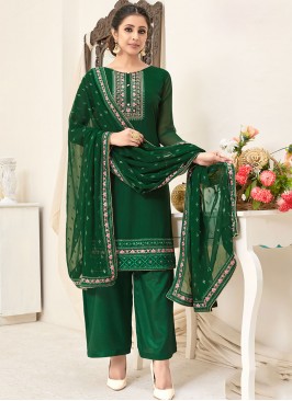 Green Color Georgette Plazzo Suit