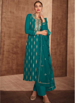 Green Color Georgette Salwar Kameez