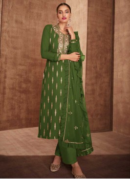 Green Color Georgette Salwar Kameez