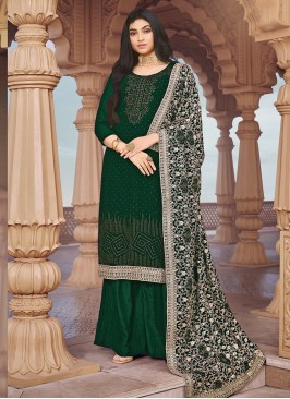 Green Color Georgette Sharara Suit