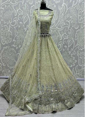 Green Color Net Lehenga Choli