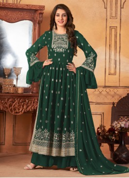 Green Color Palazzo Salwar Suit