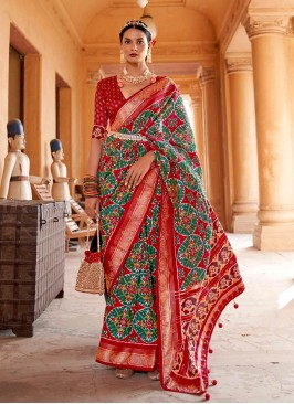 Green Color Patola Silk Saree