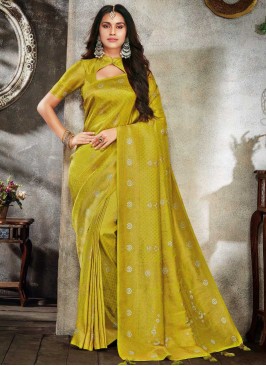 Green Color Silk Designer Saree