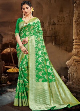Green Color Silk Fancy Saree