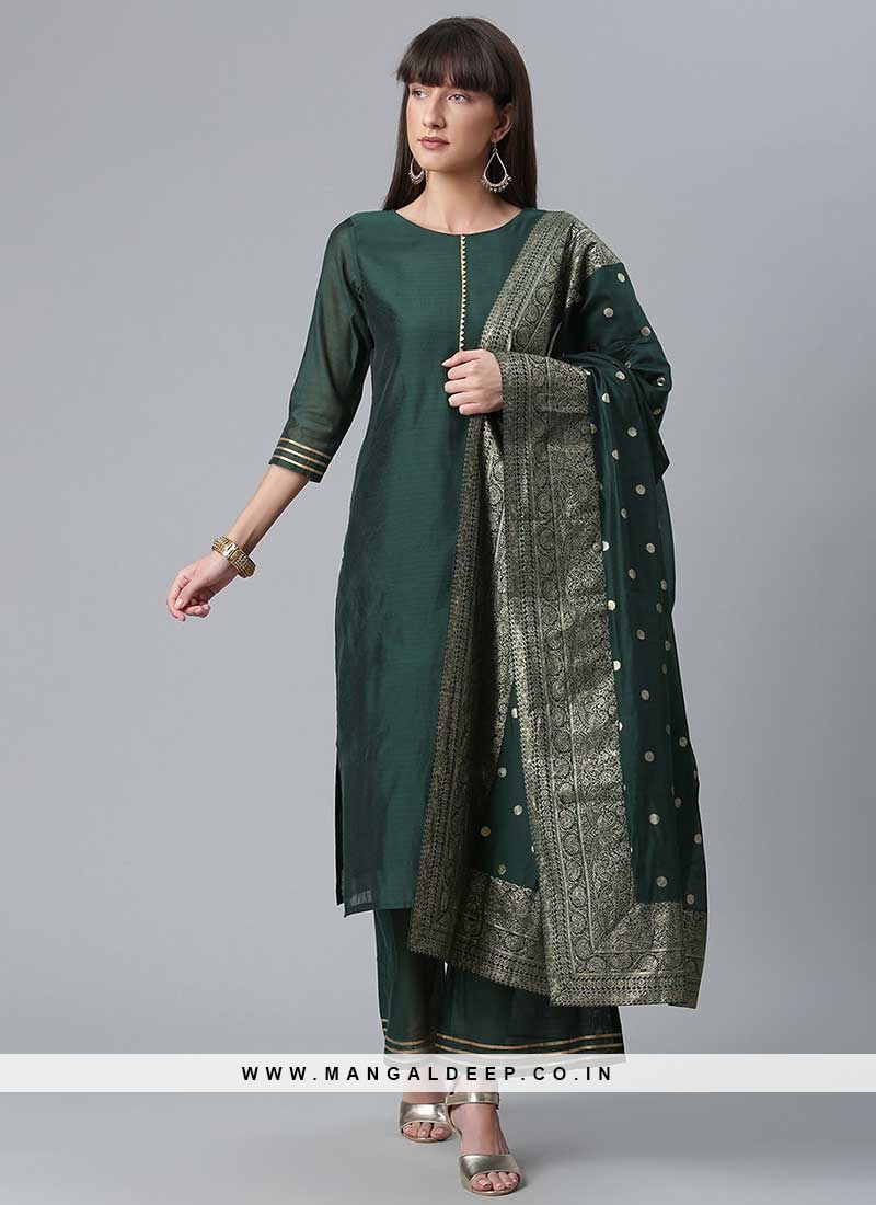 AAHELI AAVI DEEP GREEN KURTA & PANTS SET