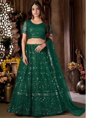 Green Color Trendy Lehenga Choli