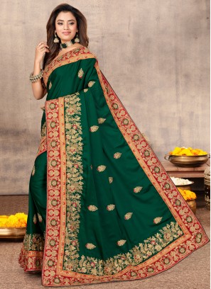 Green Color Trendy Saree