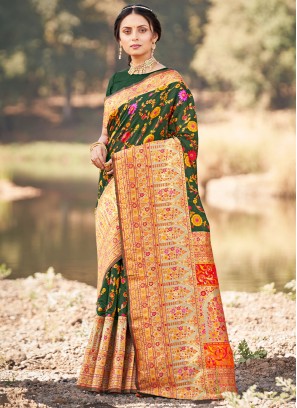 Green Color Trendy Saree