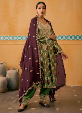 Green Digital Print Salwar Kameez