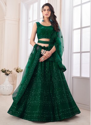 Green Dori Work Designer Lehenga Choli