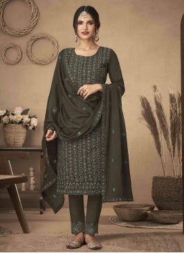 Green Embroidered Festival Trendy Salwar Suit