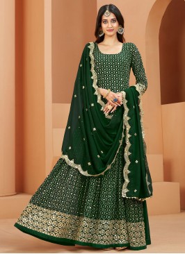 Green Embroidered Floor Length Salwar Kameez