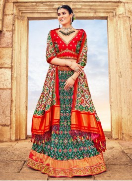 Green Embroidered Lehenga Choli