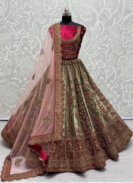 Green Embroidered Lehenga Choli