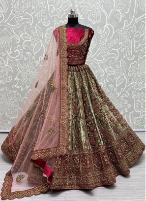 Green Embroidered Lehenga Choli