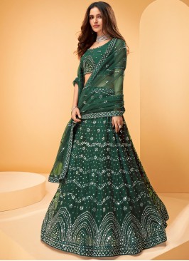 Green Embroidered Party Designer Lehenga Choli