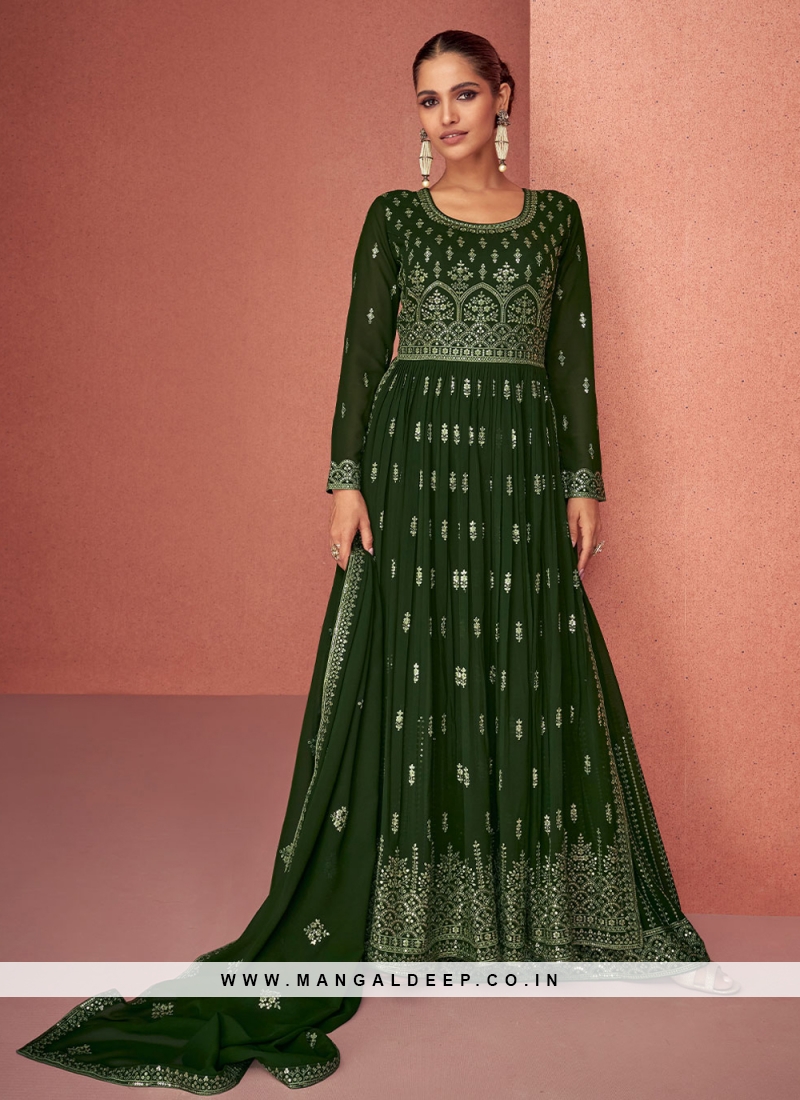 Green Embroidered Wedding Salwar Kameez