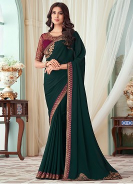 Green Engagement Contemporary Saree