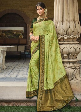 Green Engagement Saree