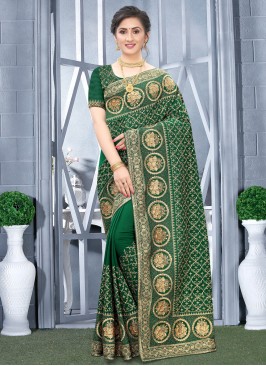 Green Fancy Fabric Traditional Designer Saree