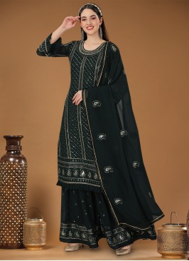 Green Festival Georgette Salwar Kameez