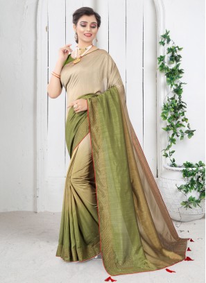 Green Festival Shaded Saree