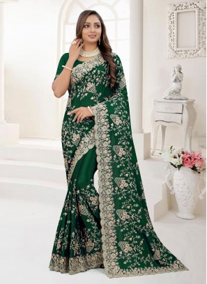 Green Festival Traditional Saree