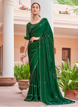 Green Festival Trendy Saree