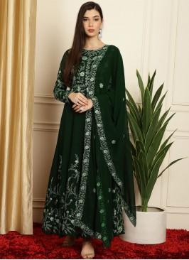 Green Georgette Anarkali Salwar Suit