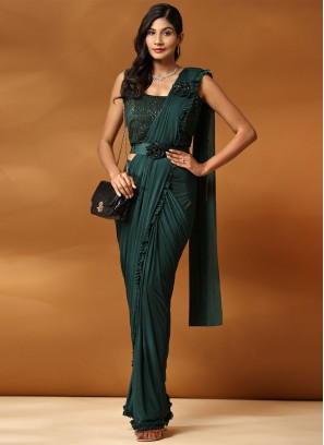 Green Imported Contemporary Saree