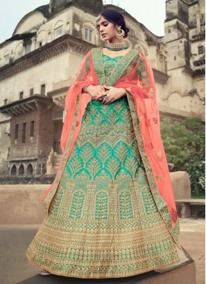 Green Mehndi Lehenga Choli