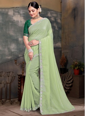Green Mehndi Silk Classic Saree
