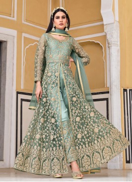 Green Net Designer Salwar Kameez