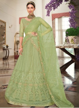 Green Net Lehenga Choli