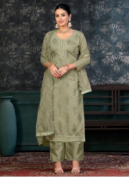 Green Organza Salwar Suit