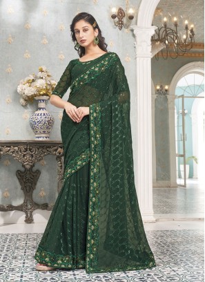 Green Party Classic Saree