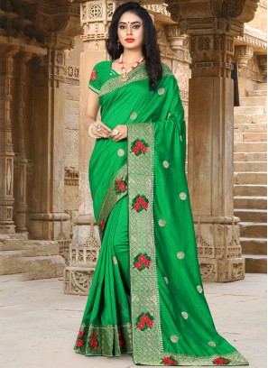 Green Party Designer Traditional Saree