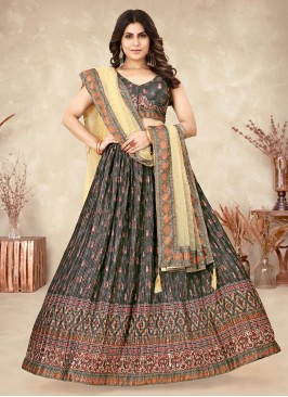 Green Party Long Choli Lehenga