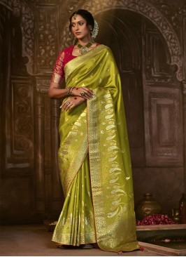 Green Party Silk Classic Saree