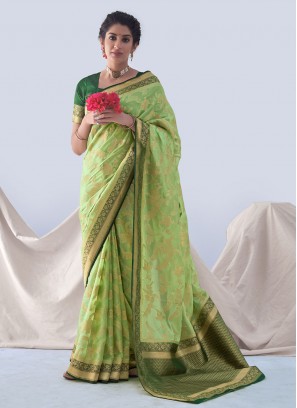 Green Reception Saree