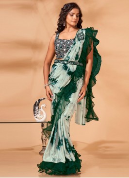 Green Reception Trendy Saree