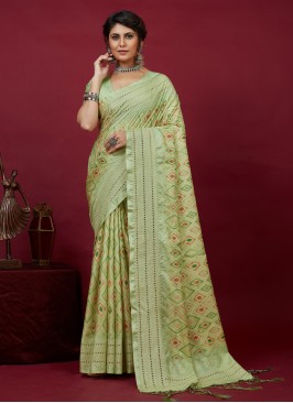 Green Reception Trendy Saree