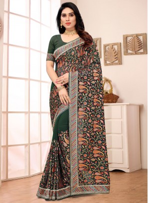 Green Resham Traditional Saree