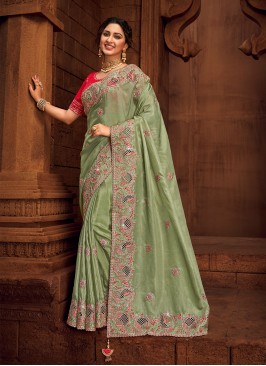 Green Sangeet Silk Classic Saree