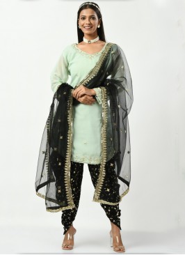 Green Sequins Ceremonial Salwar Kameez