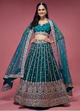 Green Sequins Sangeet Designer Lehenga Choli