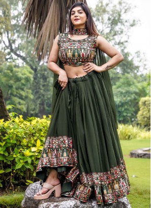 Green Sequins Trendy Lehenga Choli