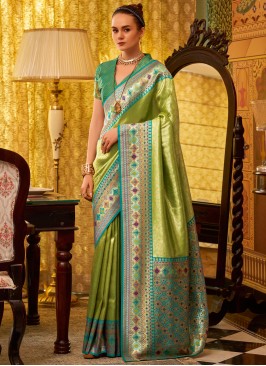 Green Silk Classic Saree